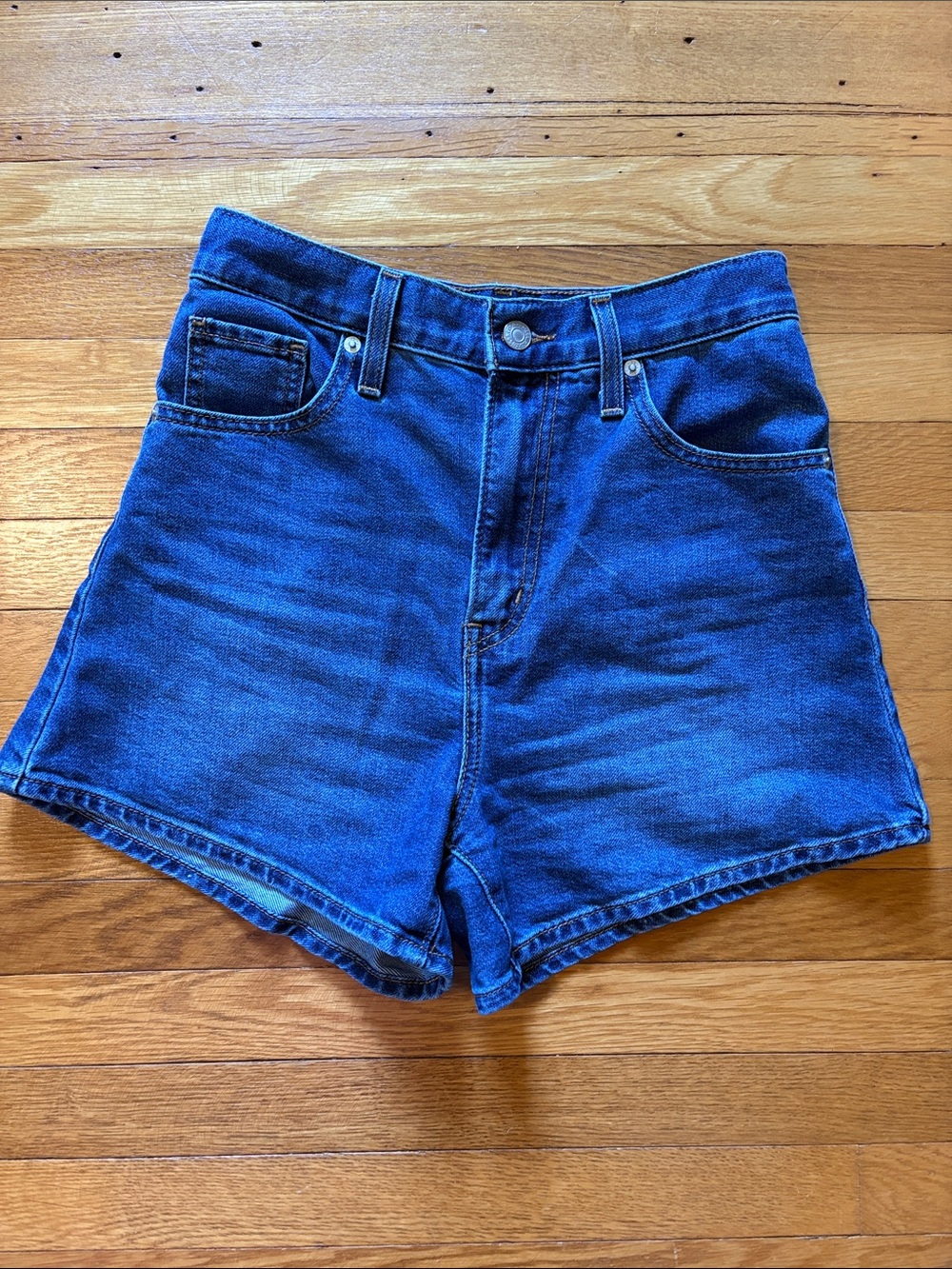 Levi's Dark Blue High-Waist Denim Jean Shorts